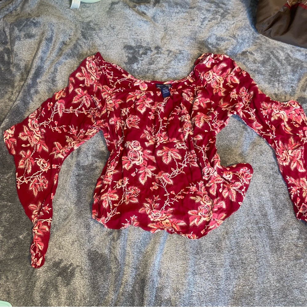 Floral Red Women's Top